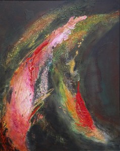 Melting the Stars, 30 x 24 in, mixed media collage