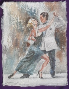 Ebony and Ivory, watercolour on handmade saa paper, 12 x 9 in-sm