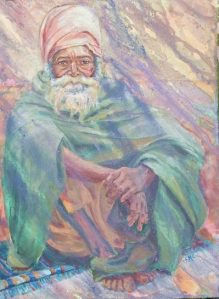 Ganga Mendicant, acrylic, 24 x 18 in, (61 x 46cm), 03-05, Shirley Mancino