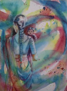 Rainbow Gazing, 12 x 9 in, watercolour