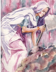 Construction Digger, 12 x 9 in, watercolour