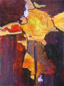 Fractured II, 24 x 18 in, mixed media collage