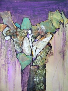Fractured Earth, 24 x 18 in, mixed media collage